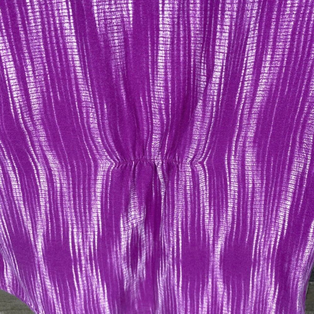 Columbia Women's Cap Sleeve Crew Neck T-Shirt Size Medium Purple Abstract Print - Picture 7 of 7
